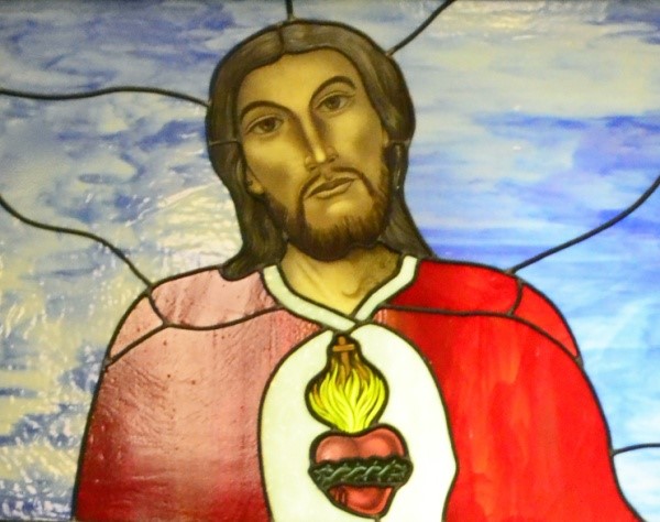 Stained Glass of Sav=cred Heart of Jesus